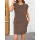 👗 PROMO LIMITÉE 50% DE RÉDUCTION ! ✨ Robe Décontractée Coton Mélangé Femme – Col Rond, Manches Courtes, Coupe Ample 🌸