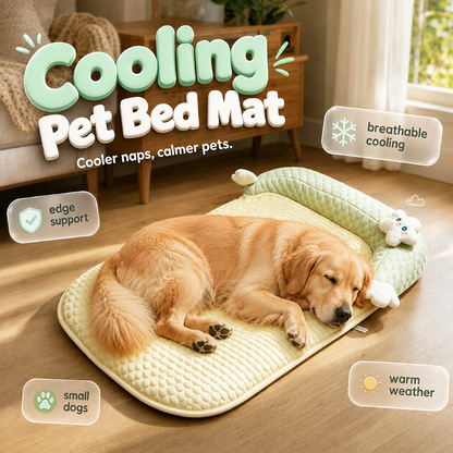 🐾 PROMO LIMITÉE 50% DE RÉDUCTION ! ❄️ Tapis Respirant pour Chiens et Chats – Rafraîchissant, Bord Rembourré, Style Cosy 🏠