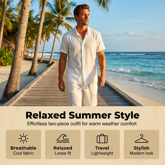 🎉 PROMO 2026 – Déjà +50 000 ventes !💞  Ensemble Homme 2 Pièces Texturé