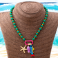 🎉 Soldes 2026 — Plus de 46 000 vendus ! 📿 Collier de perles boho côtier vibrant – Breloques poisson et étoile de mer 🌊
