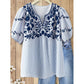 🎉 Soldes 2026 — Plus de 71 000 vendus ! 👚 Blouse légère brodée – Style bohème à motifs floraux 🌸