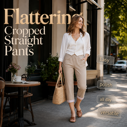 👖 Soldes 2026 — Plus de 51 000 vendus!🔥 Pantalon Femme Coupe Slim Raccourcie – Silhouette Droite ✨