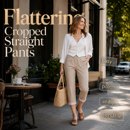 👖 Soldes 2026 — Plus de 51 000 vendus!🔥 Pantalon Femme Coupe Slim Raccourcie – Silhouette Droite ✨