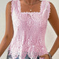 🎉 Soldes 2026 — Plus de 35 000 vendus ! 👚 Haut sans manches en dentelle au crochet – Encolure carrée classique 🌸