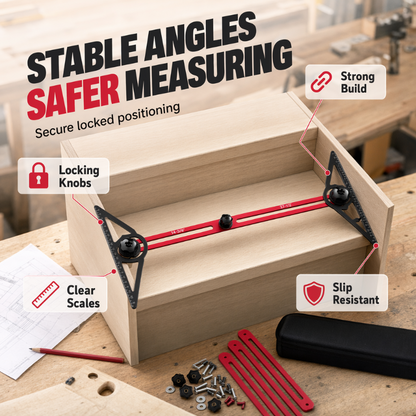 📐 PROMO LIMITÉE -50% 🔨 Kit de Traçage Menuiserie — Aluminium Anodisé & Règles d'Extension