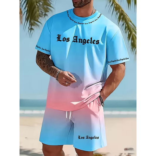 🌊 Soldes 2026 — Plus de 39 000 vendus!🔥 Ensemble 2 Pièces Été Homme – Design Dégradé Moderne ☀️