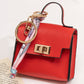 👛 PROMO FLASH 50 % ! 🌸 Porte-Monnaie Mini Porte-Clés Compact – Cuir PU Texturé, Fermoir Ton Or, Ruban Décoratif, 12 Couleurs 🏆