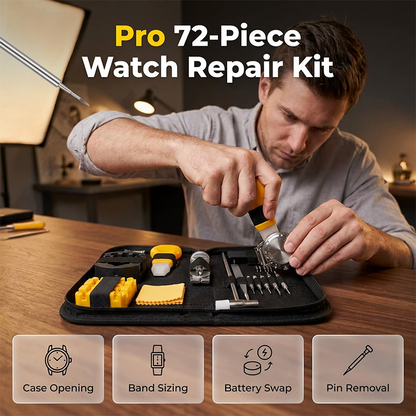 ⌚ PROMO LIMITÉE 50% DE RÉDUCTION ! ⚡ Kit complet de réparation de montres 72 pièces – Précis, Complet, Pratique ✨