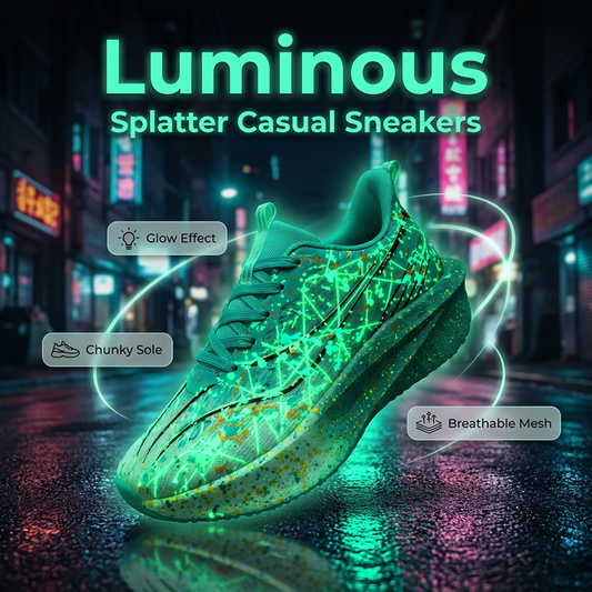 🎉 Soldes 2026 — Plus de 40 000 vendus ! 👟 Baskets Décontractées à Imprimé Éclaboussures Phosphorescentes – Streetwear Lumineux 🌟