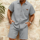 🎉 Soldes 2026 — Plus de 41 000 ventes !👕 Ensemble Chemise Manches Courtes & Short en Maille Gaufrée pour Homme