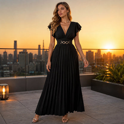 🎉 Soldes 2026 — Plus de 38 000 ventes !✨ Robe Maxi Plissée Fluide 🦋