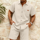 🎉 Soldes 2026 — Plus de 41 000 ventes !👕 Ensemble Chemise Manches Courtes & Short en Maille Gaufrée pour Homme
