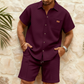 🎉 Soldes 2026 — Plus de 41 000 ventes !👕 Ensemble Chemise Manches Courtes & Short en Maille Gaufrée pour Homme