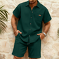 🎉 Soldes 2026 — Plus de 41 000 ventes !👕 Ensemble Chemise Manches Courtes & Short en Maille Gaufrée pour Homme