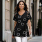 🎉 Soldes 2026 — Plus de 39 000 ventes ! 💞 T-Shirt Femme Grande Taille à Imprimé Cœur – Chic et Confort Toute la Journée 🌸