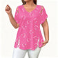 🎉 Soldes 2026 — Plus de 39 000 ventes ! 💞 T-Shirt Femme Grande Taille à Imprimé Cœur – Chic et Confort Toute la Journée 🌸