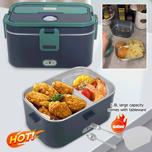 🍱 PROMO LIMITÉE -50% ⚡ Boîte à Déjeuner Chauffante — 1,8L, Inox, Poignée Renforcée