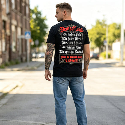 🎉 Soldes 2026 — Plus de 24 100 Vendus!👕 T‑shirt homme à manches courtes col rond à imprimé patrimoine allemand