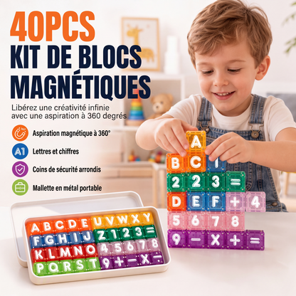 🎉 Vente 2026 — Plus de 24 600 vendus!🔥 40 blocs magnétiques 360° lettres & chiffres