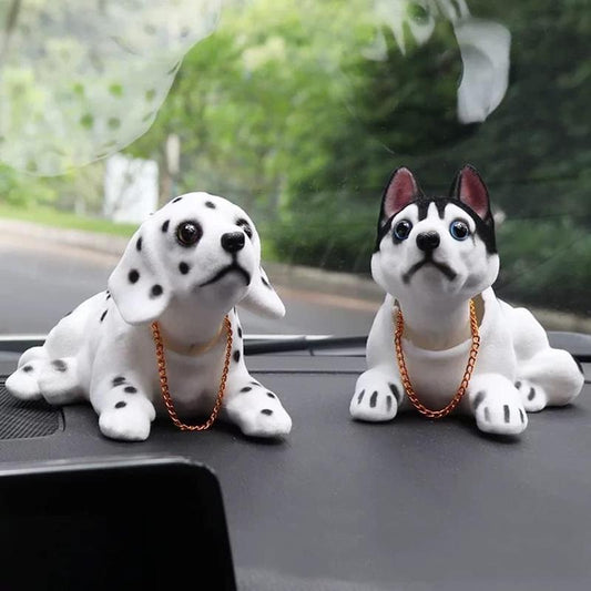🐶 PROMO LIMITÉE 50% DE RÉDUCTION ! ✨ Décoration de Tableau de Bord Voiture Chien Hochet Mignon – Tête oscillante, Peluche douce, Design mignon 🚗