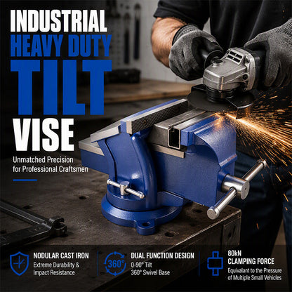 🔩 PROMO LIMITÉE 50% DE RÉDUCTION ! ✨ Étau d'établi à base pivotante robuste – Puissant, Inclinable, Industriel 🛠️