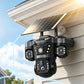 📹 -50% AUJOURD'HUI SEULEMENT 🔆 Caméra Solaire Triple Objectif — Vue 360°, IP67, Sans Fil