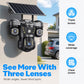 📹 -50% AUJOURD'HUI SEULEMENT 🔆 Caméra Solaire Triple Objectif — Vue 360°, IP67, Sans Fil
