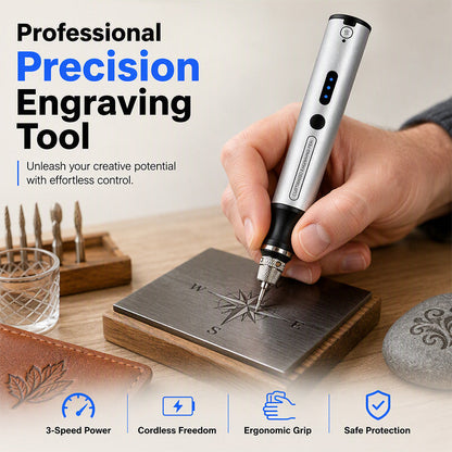 🖊️ Offre Limitée -50% ✨ Mini Stylo Graveur Sans Fil — 3 Vitesses & USB-C 🔧