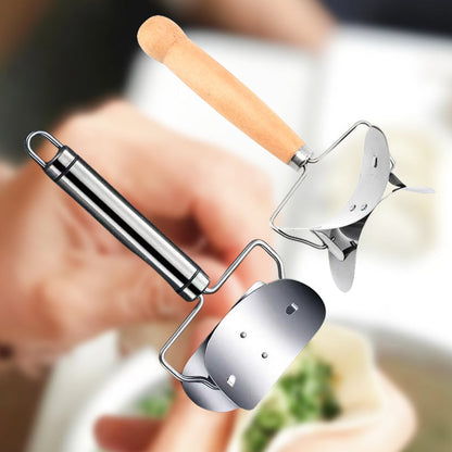 🥟 PROMO 50 % DE RÉDUCTION ! 💣 Découpe‑Pâte à Raviolis Inox – Lame Tranchante, Manche en Bois ✨