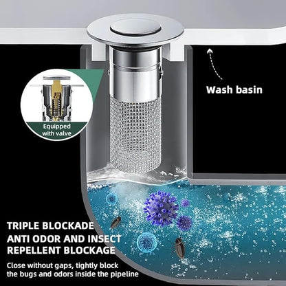 🚿 ACHETEZ-EN 1, LE 2E OFFERT ! 💧 Filtre de Drainage Pop-Up — Anti-Obstruction, Inox, Sans Outils