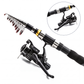 🎣 PROMO 50 % DE RÉDUCTION ! 💣 Kit Complet de Pêche Voyage – Canne Télescopique avec Sacoche ✨
