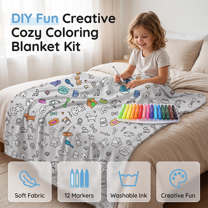 🎨 PROMO LIMITÉE 50% DE RÉDUCTION ! ✨ Kit de couverture à colorier DIY – Douce, Réutilisable, Créatif 🛋️