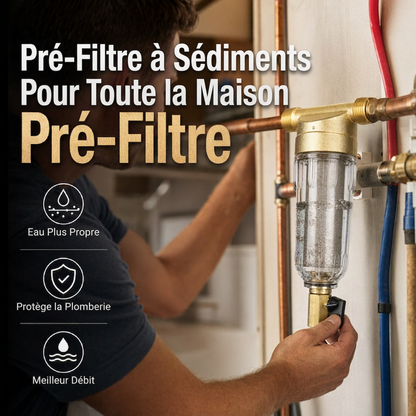 ⏰ PROMO 50% DE RÉDUCTION ! Préfiltre à Sédiments pour Toute la Maison avec boîtier transparent