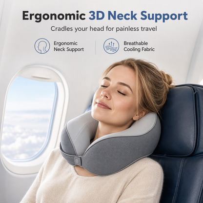 💤 PROMO LIMITÉE -50% ✈️ Coussin de Voyage Tour de Cou — Mousse à Mémoire 3D