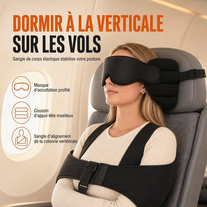 😴 PROMO LIMITÉE -50% 🧸 Ensemble Oreiller & Masque 3D — Sangles Réglables