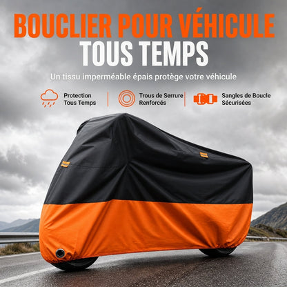 🏍️ 50% DE RÉDUCTION! 🌧️ Housse de moto – Imperméable & avec trous antivol ✨