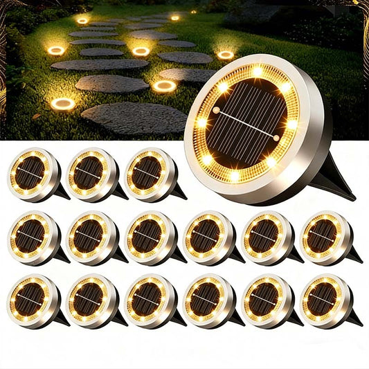 ☀️ Promo Flash -50% ✨ Spots Solaires Encastrables Inox 304 — 8 LED & IP65, Lot de 4 🌿