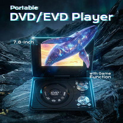 ⚡ PROMO -50% ✨ Lecteur Portable DVD/EVD 7,8 Pouces — Vidéo & Jeux Intégrés 🎮