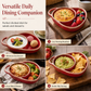 🍽️ 50% DE RÉDUCTION! 🏺 Plat compartimenté rétro en céramique – Avec poignée & design vintage ✨