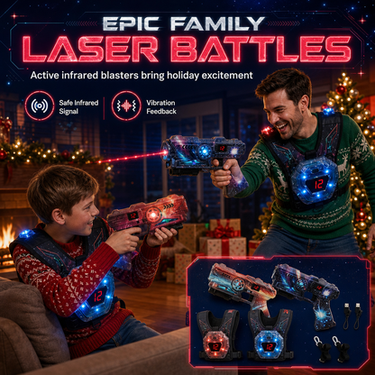 Kids Laser Tag Gun Toy Set with Sensor and Projection Features for Boys Interstellar Space Battle Games
