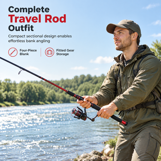 🎣 Promo Flash -50% ✨ Canne à Pêche 4 Brins en Fibre de Verre — Moulinet & Leurres 🎒