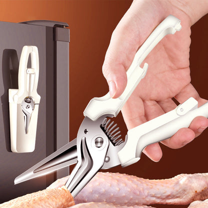 ⏳Offre limitée -50%⏰Ciseaux de cuisine assistés par ressort – Découpe facile avec étui magnétique🍗🐟🦀✂️