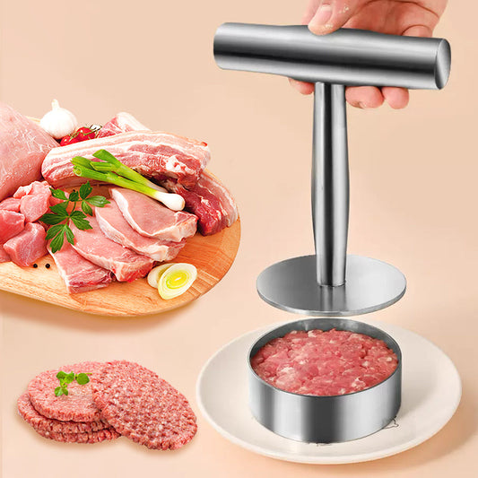 🥩 PROMO FLASH : 50% DE RÉDUCTION ! Presse à Steak Haché et Burger en Inox 304, Moule Rond avec Démoulage Facile for des Galettes Parfaitement Uniformes et une Cuisson Homogène ✨