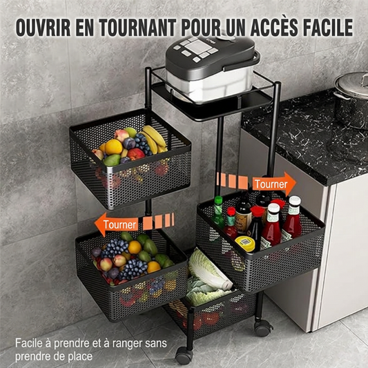 Étagère de cuisine de rangement multi-couches rotative