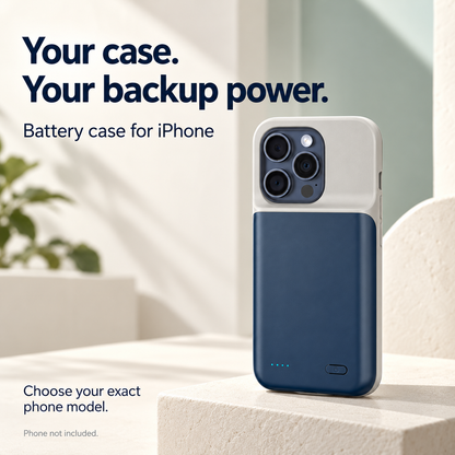 🎉 Promo –60% ! 🔋 Coque Batterie Externe 2-en-1 pour iPhone – Protège et Recharge, Indicateur LED, Format Nomade ✨