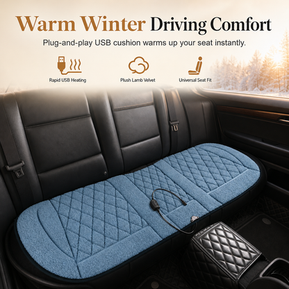 🎉 Promo –50% ! 🚗 Coussin Chauffant pour Siège Auto – Chauffe Rapidement, Prise Allume-Cigare 12 V, Pour Trajets d'Hiver et Bureau ✨